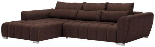 ECKSOFA in Webstoff Braun  218/304 cm  - Silberfarben/Braun, MODERN, Kunststoff/Textil (218/304cm) - Carryhome