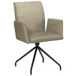 ARMLEHNSTUHL  , Typenauswahl, Sitzfläche 360° drehbar  , Webstoff, Mikrofaser  ,  - Creme/Schwarz, Design, Textil/Metall (60/91/60cm) - Moderano