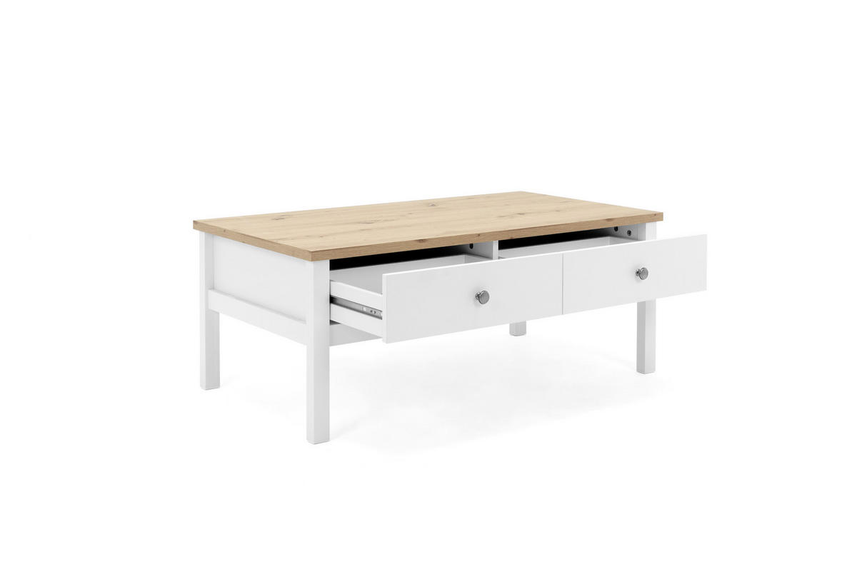 COUCHTISCH 100/60/40 cm rechteckig Weiß  - Alufarben/Weiß, KONVENTIONELL, Holzwerkstoff/Metall (100/60/40cm) - MID.YOU
