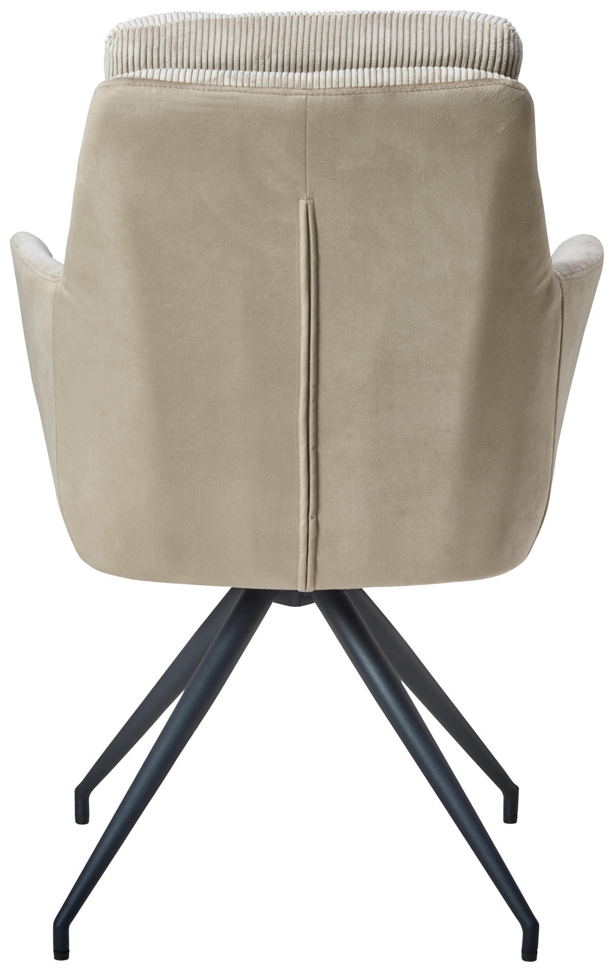 ARMLEHNSTUHL  in Eisen Webstoff, Cord, Samt  - Beige/Schwarz, LIFESTYLE, Textil/Metall (60/94/64cm) - MID.YOU