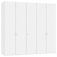 DREHTÜRENSCHRANK Weiss  - Weiss/Silberfarben, Design, Glas/Holzwerkstoff (253/236/59cm) - Jutzler