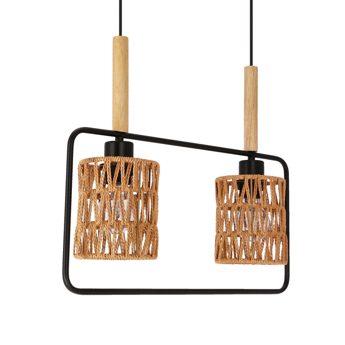 PENDELLAMPA Crown 50 cm  - beige/svart, Natur, metall/textil (50cm)
