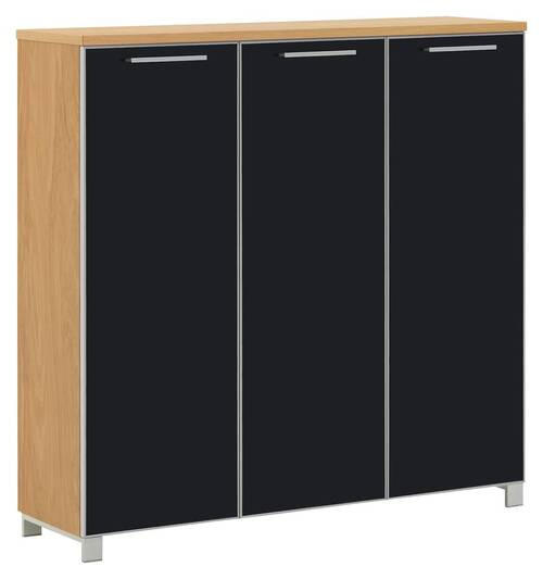 SCHUHSCHRANK 126/126/37 cm  - Chromfarben/Eichefarben, Design, Glas/Holz (126/126/37cm) - Novel
