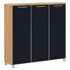 SCHUHSCHRANK 126/126/37 cm  - Chromfarben/Eichefarben, Design, Glas/Holz (126/126/37cm) - Novel