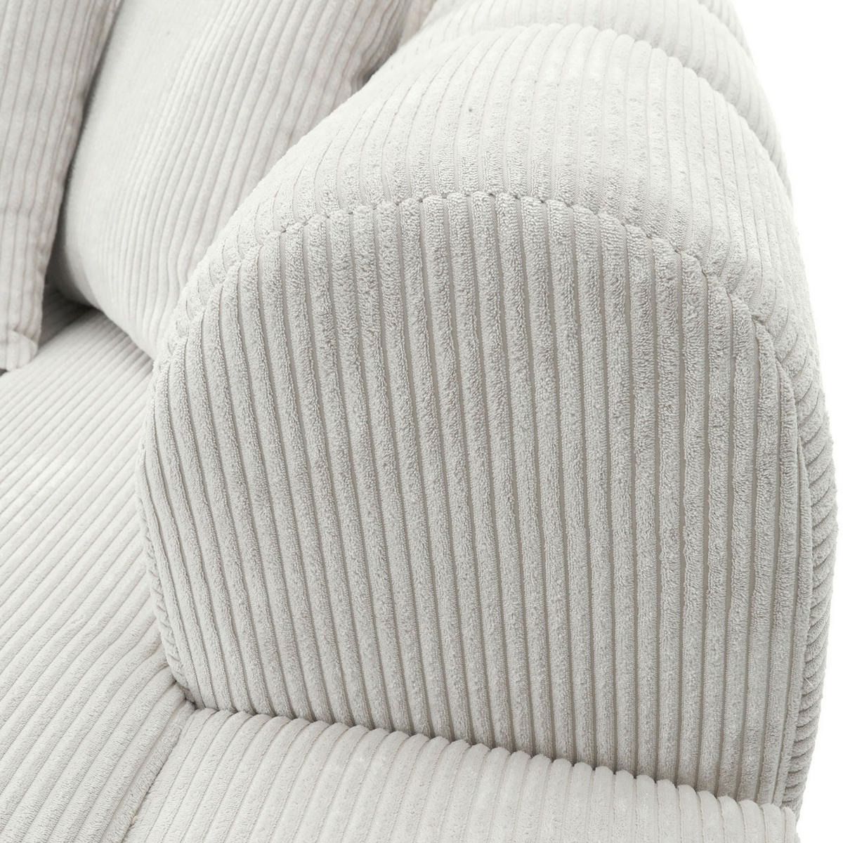 ECKSOFA Naturfarben Cord Zierkissen, Rücken echt  - Schwarz/Naturfarben, KONVENTIONELL, Kunststoff/Textil (313/162cm) - Carryhome