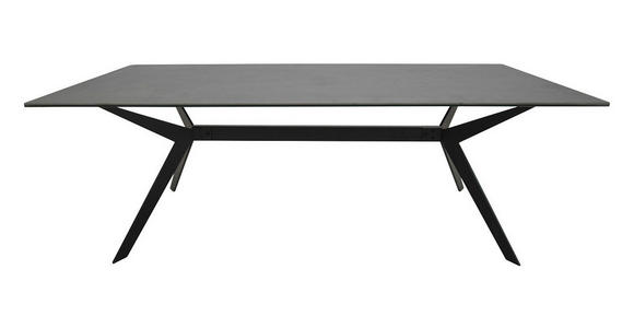 COUCHTISCH rechteckig Schwarz 115/60/40 cm  - Schwarz, Design, Glas/Metall (115/60/40cm) - Hom`in