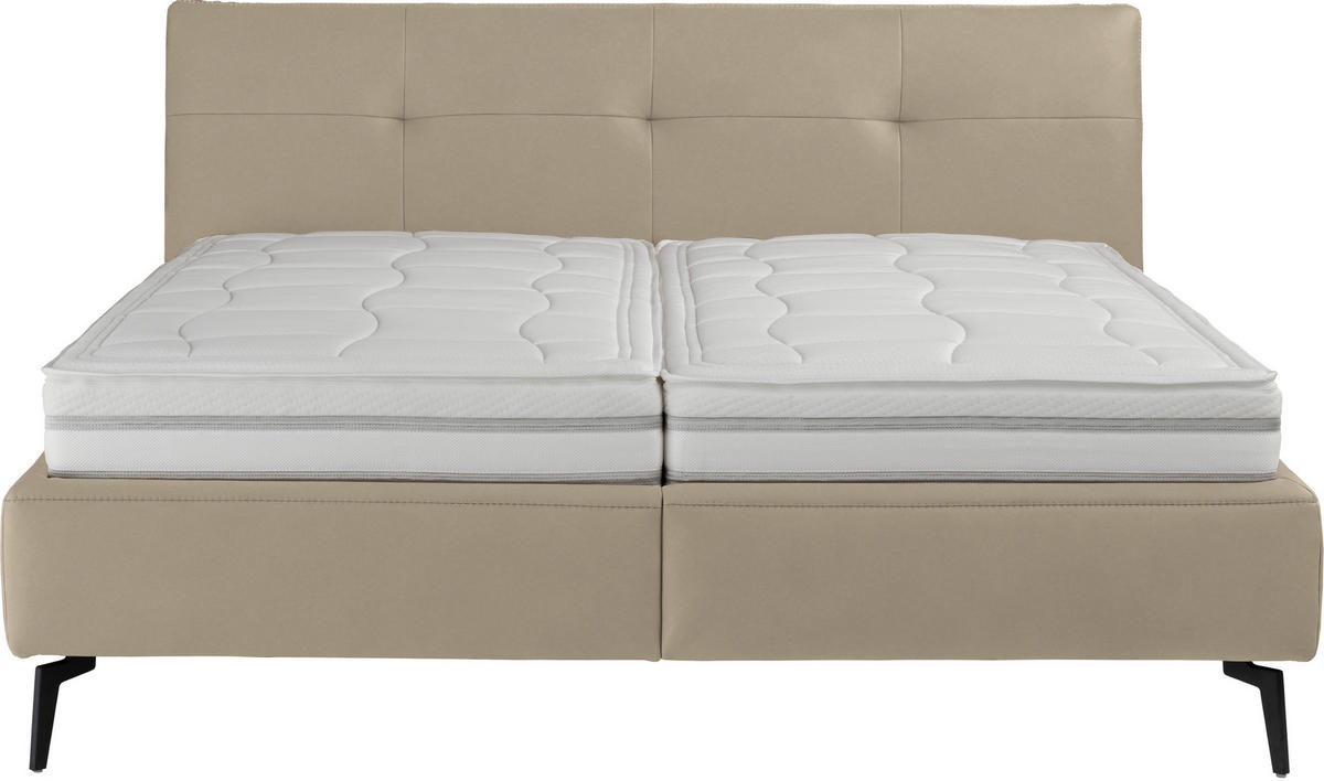 POLSTERBETT 180/200 cm  in Beige  - Weiss/Beige, Modern, Holz/Holzwerkstoff (180/200cm) - Beldomo - Sleep