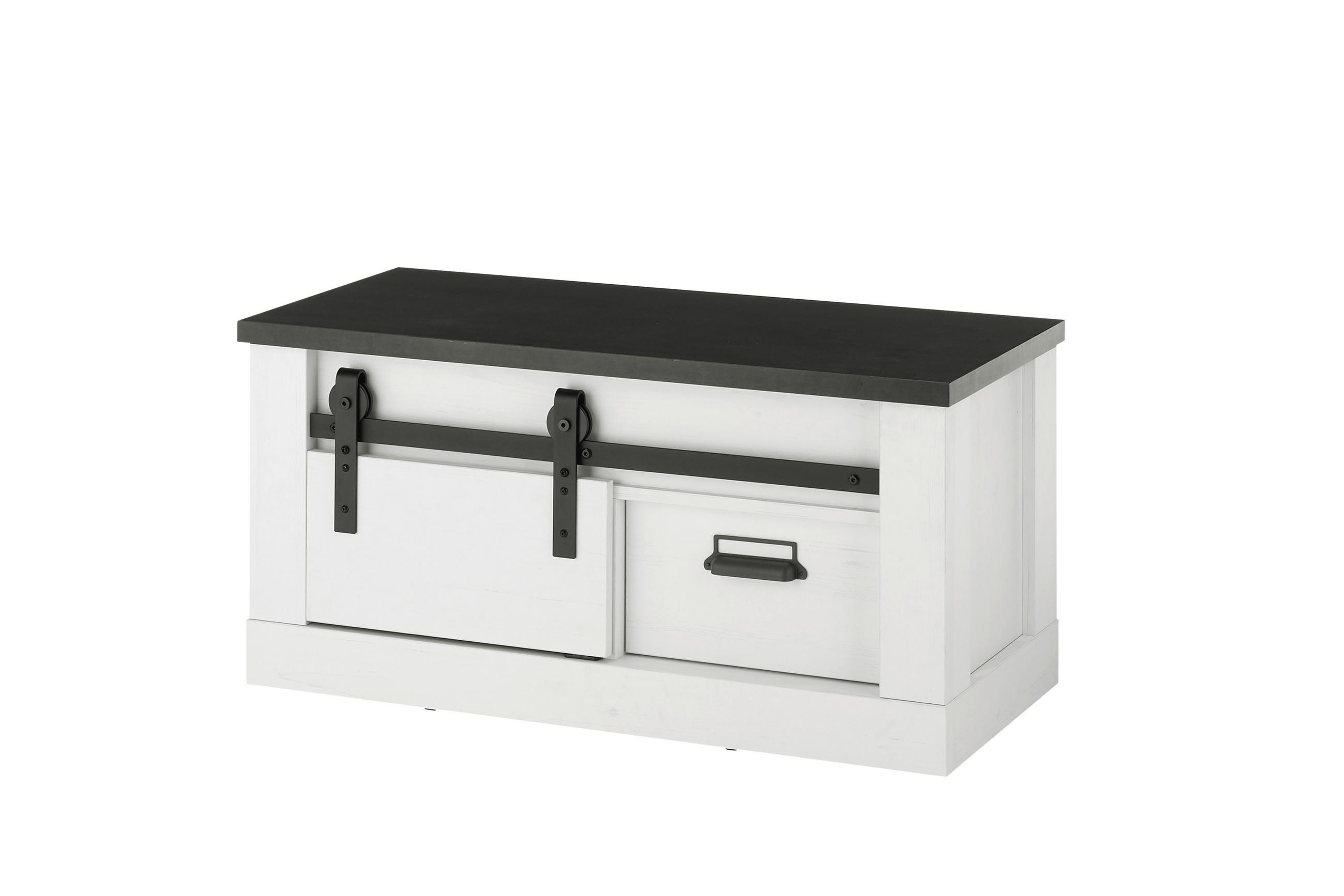 GARDEROBENBANK  in 93/46/43 cm  - Anthrazit/Schwarz, Design, Holzwerkstoff/Metall (93/46/43cm) - Modante