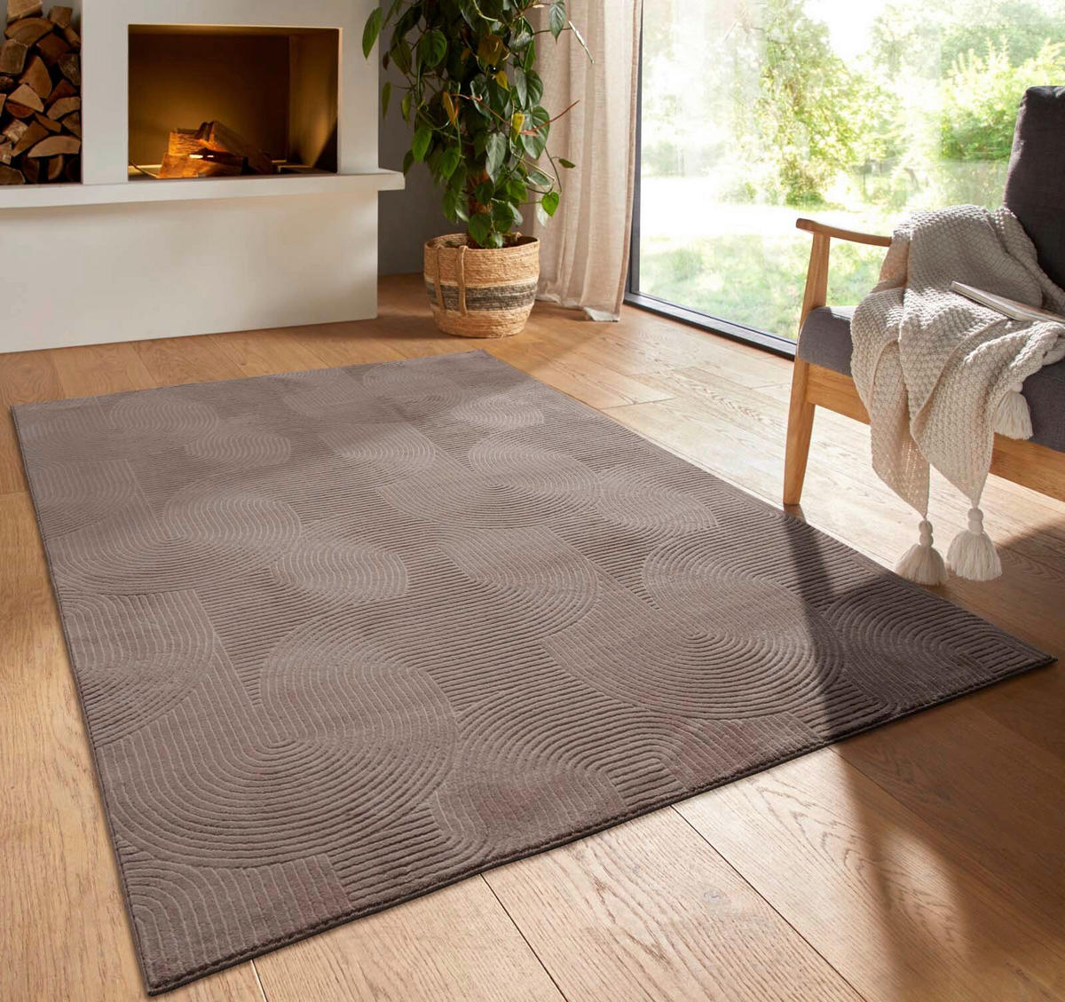 WEBTEPPICH 120/170 cm Homestyle Taupe  - Taupe, Design, Textil (120/170cm) - Novel