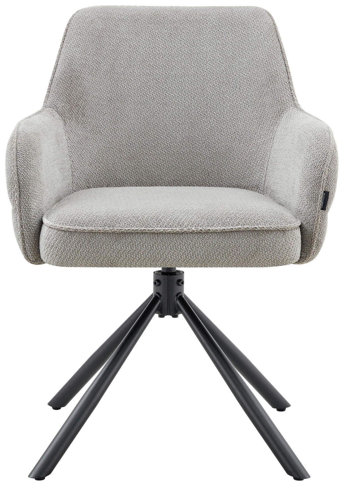 ARMLEHNSTUHL  Sitzfläche 360° drehbar, automatische Rückholfunktion Webstoff  - Hellgrau/Schwarz, Design, Textil/Metall (62/86/65cm) - Carryhome