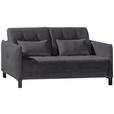 SCHLAFSOFA in Cord Schwarz  - Schwarz, Design, Textil/Metall (170/88/110cm) - Novel