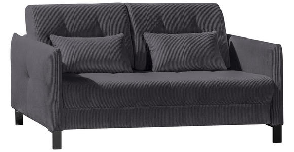 SCHLAFSOFA in Cord Schwarz  - Schwarz, MODERN, Textil/Metall (150/88/110cm) - Novel