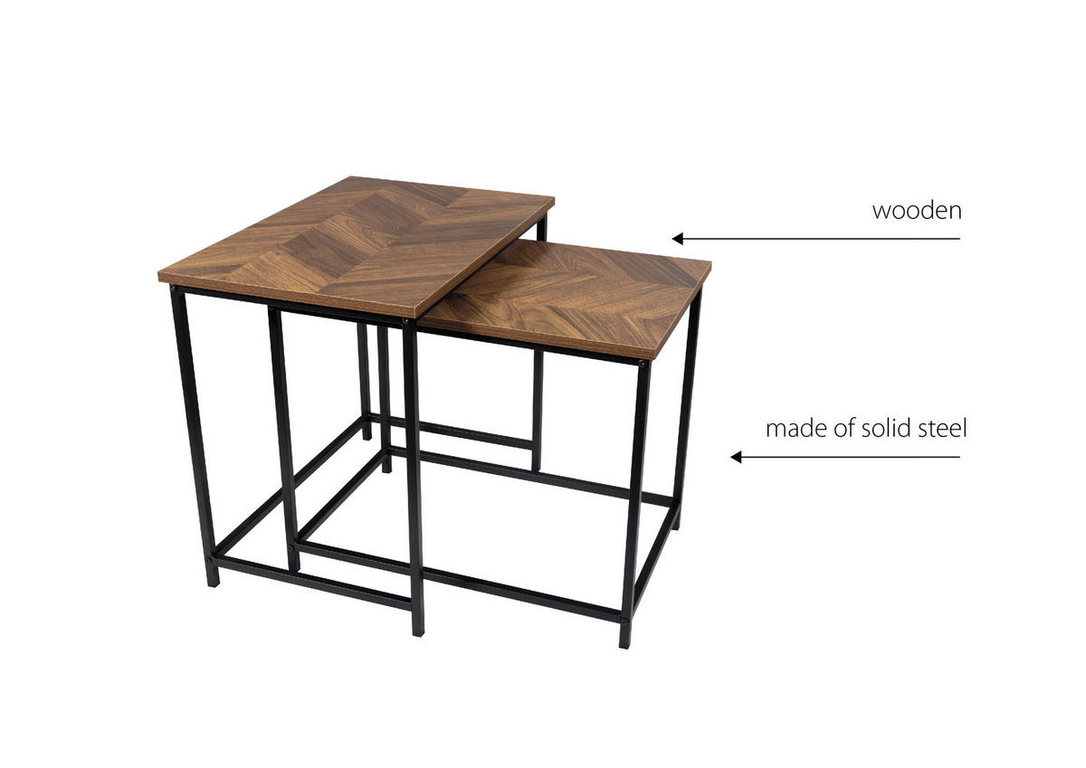 SET KLUB STOLIĆA smeđa, višebojno, crna, bukva kolonijalno smeđa, boje eukaliptusa, bež-smeđa  metal, drvni materijal  - višebojno/smeđa, Design, drvni materijal/metal (60/40/50-54,5cm) - MID.YOU