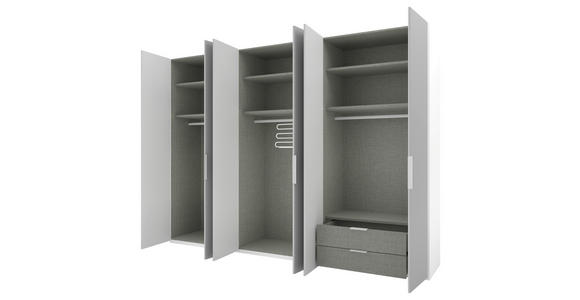 DREHTÜRENSCHRANK 300/223/62 cm 6-türig Grau, Weiß - Alufarben/Weiß, KONVENTIONELL, Glas/Holzwerkstoff (300/223/62cm) - Novel