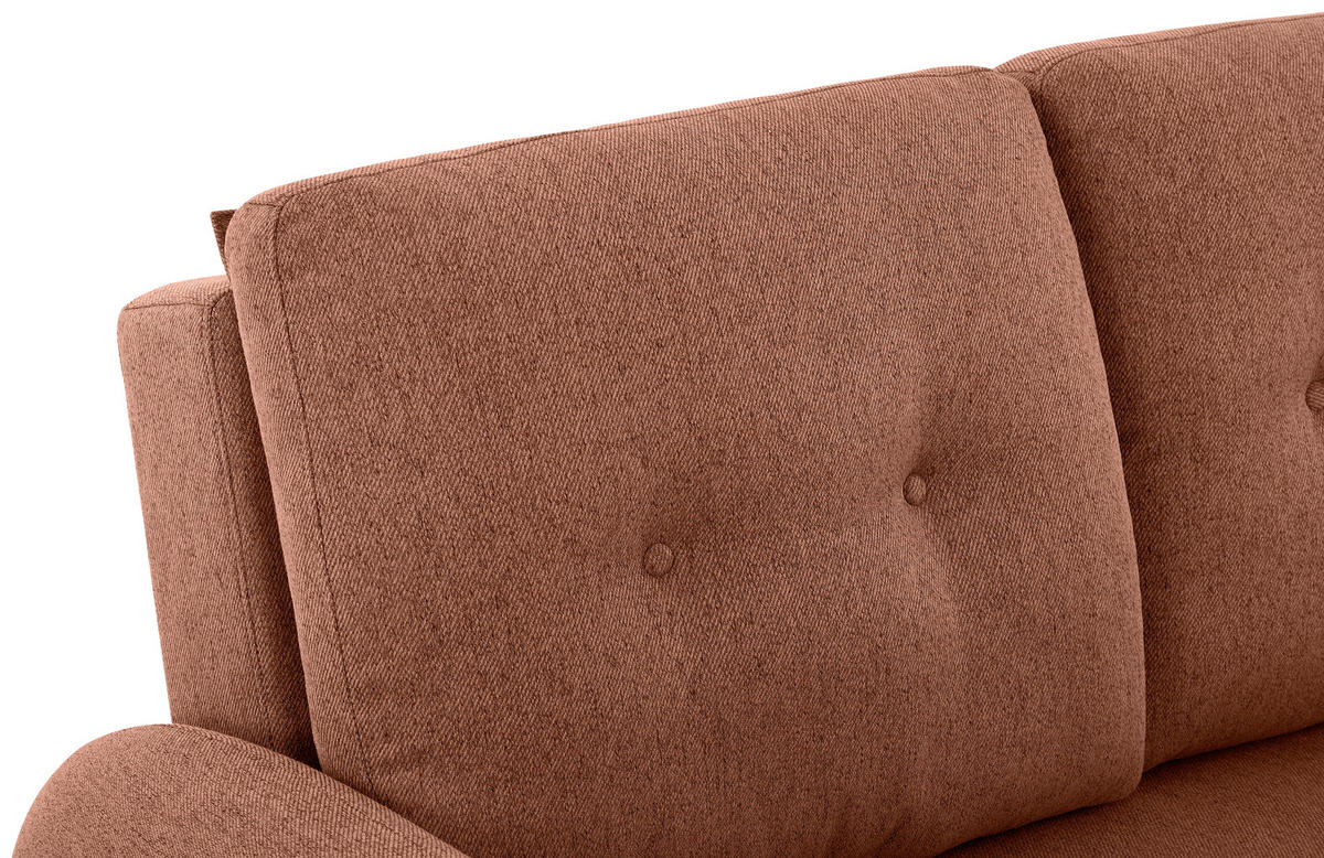 SCHLAFSOFA in Textil Rostfarben  - Rostfarben/Schwarz, Design, Kunststoff/Textil (140/94/95cm) - Livetastic