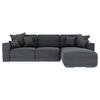 ECKSOFA in Cord Dunkelgrau  - Chromfarben/Dunkelgrau, Konventionell, Kunststoff/Textil (293/195cm) - MID.YOU