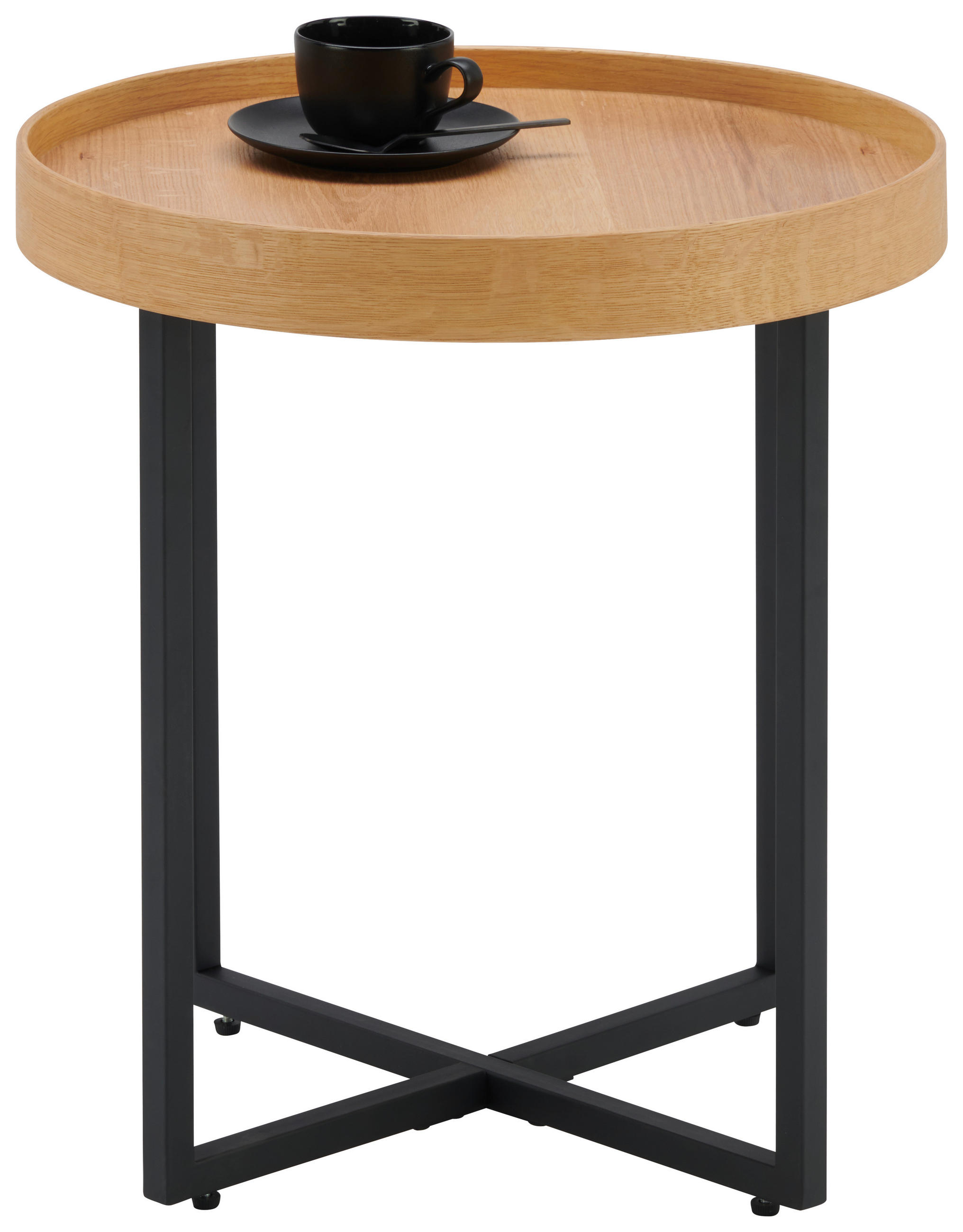 SIDOBORD i trä, metall, trämaterial 50/50/55 cm  - svart/ekfärgad, Design, metall/trämaterial (50/50/55cm) - Hom`in