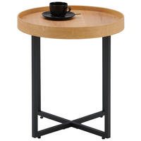 BEISTELLTISCH Holz, Metall, Holzwerkstoff 50/50/55 cm  - Eichefarben/Schwarz, Design, Holz/Holzwerkstoff (50/50/55cm) - Hom`in