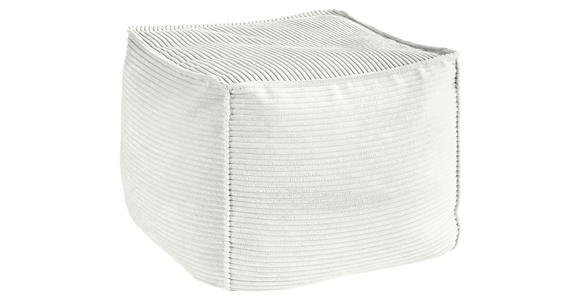 POUF in Weiß Textil  - Weiß, KONVENTIONELL, Textil (66/40/66cm) - Hom`in
