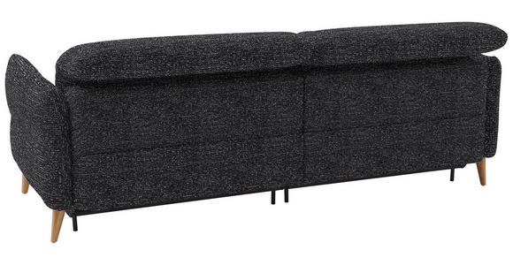 2-SITZER-SOFA in Webstoff Schwarz  - Eiche Bianco/Schwarz, Design, Holz/Textil (234-262/84/112cm) - Dieter Knoll