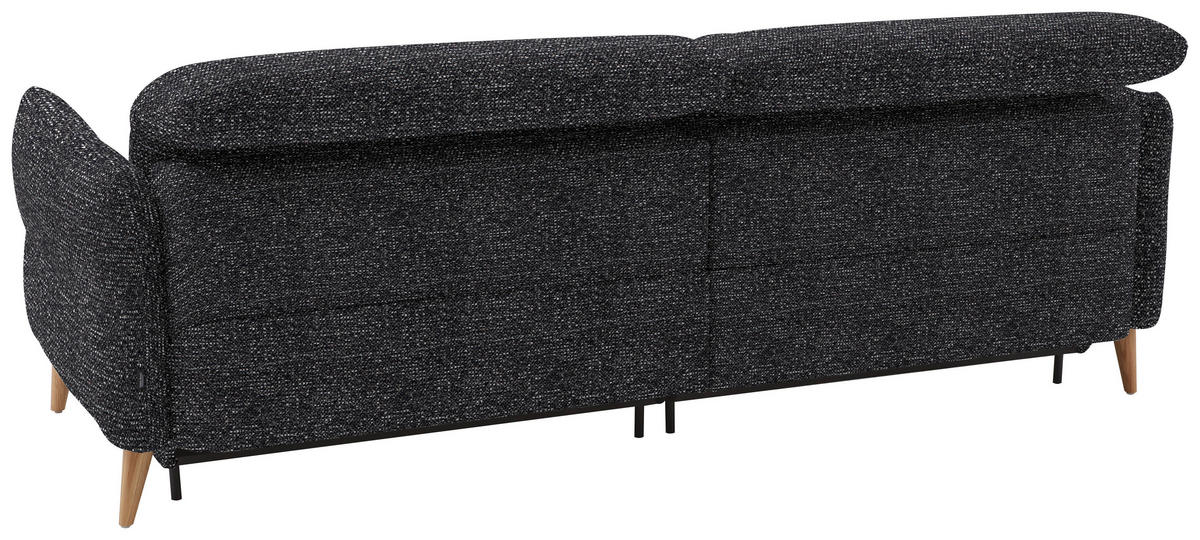 2-SITZER-SOFA  in Webstoff Schwarz  - Eiche Bianco/Schwarz, Design, Holz/Textil (234-262/85-106/98-112cm) - Dieter Knoll