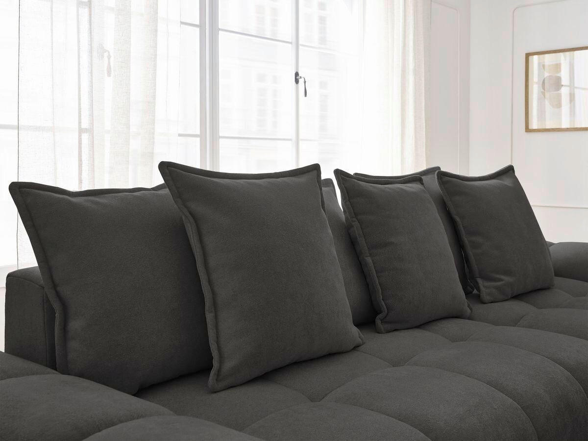ECKSCHLAFSOFA EVEREST  mit Rücken echt, Armteil links, Armteil rechts Struktur Schwarz  - Schwarz, MODERN, Kunststoff/Textil (318/180cm) - Livetastic