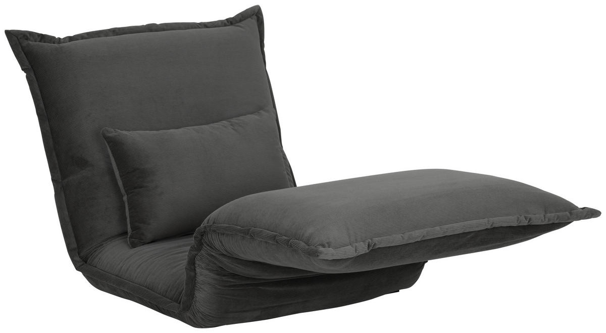 SCHLAFSESSEL Cord Grau    - Silberfarben/Grau, MODERN, Textil/Metall (77/73/87cm) - MID.YOU
