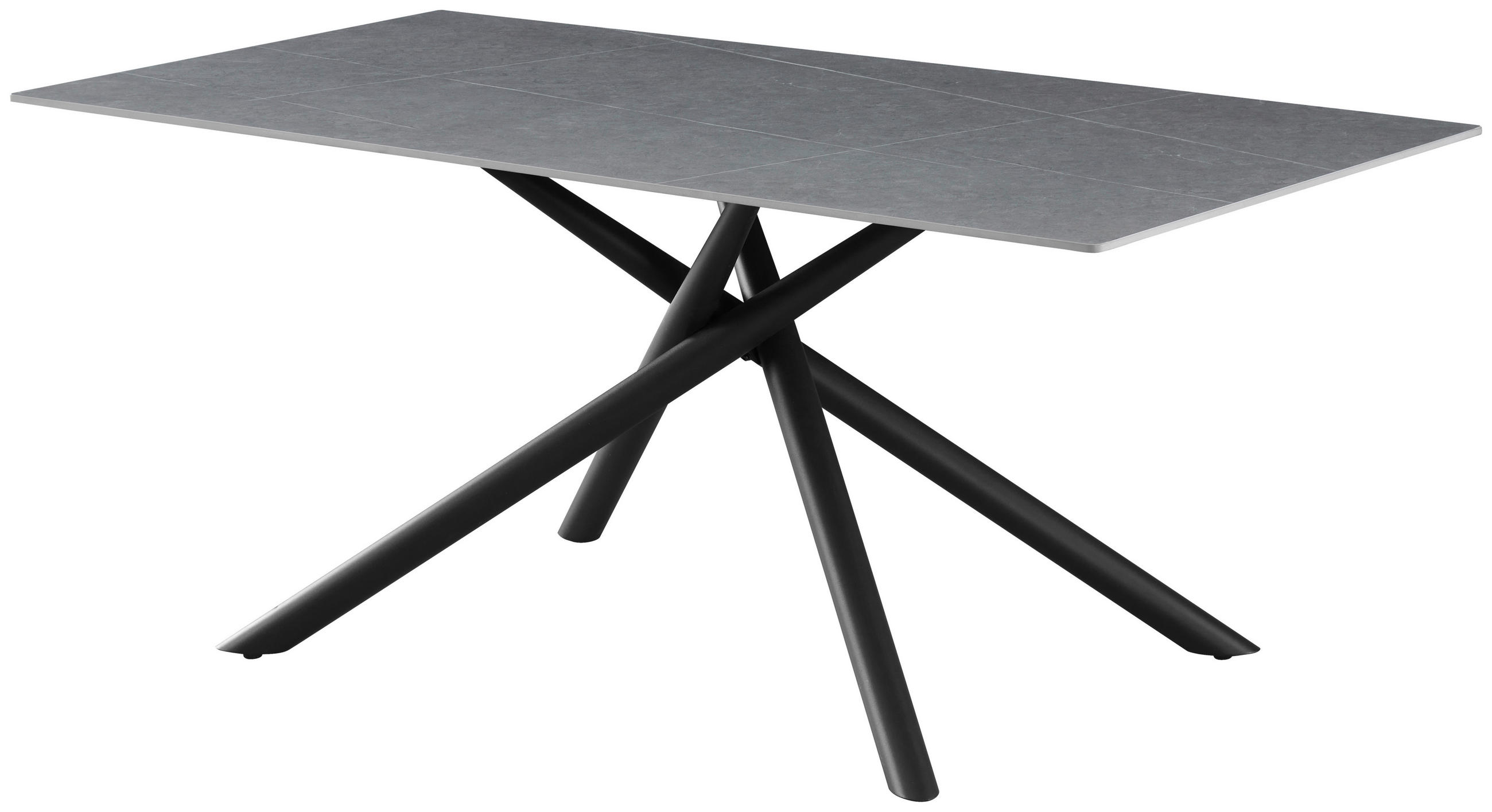 ESSTISCH in Metall, Keramik  - Schwarz/Grau, KONVENTIONELL, Keramik/Metall (180/76/90cm) - MID.YOU