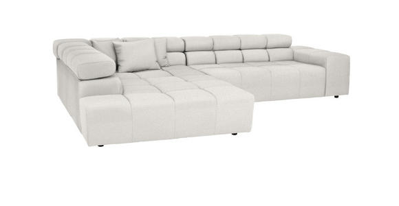 ECKSOFA in Flachgewebe Beige  - Beige/Schwarz, Design, Kunststoff/Textil (213/317cm) - Hom`in