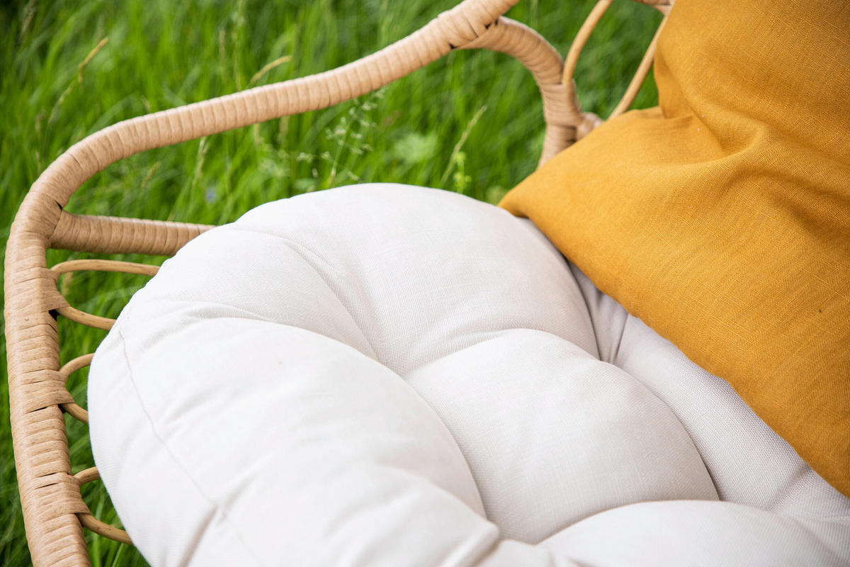 HÄNGESESSEL 80/120/70 cm  - Naturfarben/Weiß, MODERN, Holz/Textil (80/120/70cm) - Gardenson