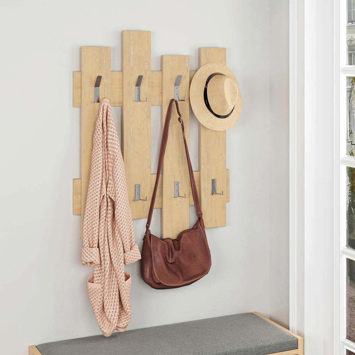 WANDGARDEROBE 64/81/4 cm  - Eichefarben, Design, Holzwerkstoff (64/81/4cm) - Livetastic