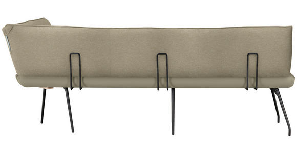 ECKBANK 225/165 cm  in Creme  - Creme/Schwarz, Design, Textil/Metall (225/165cm) - Moderano