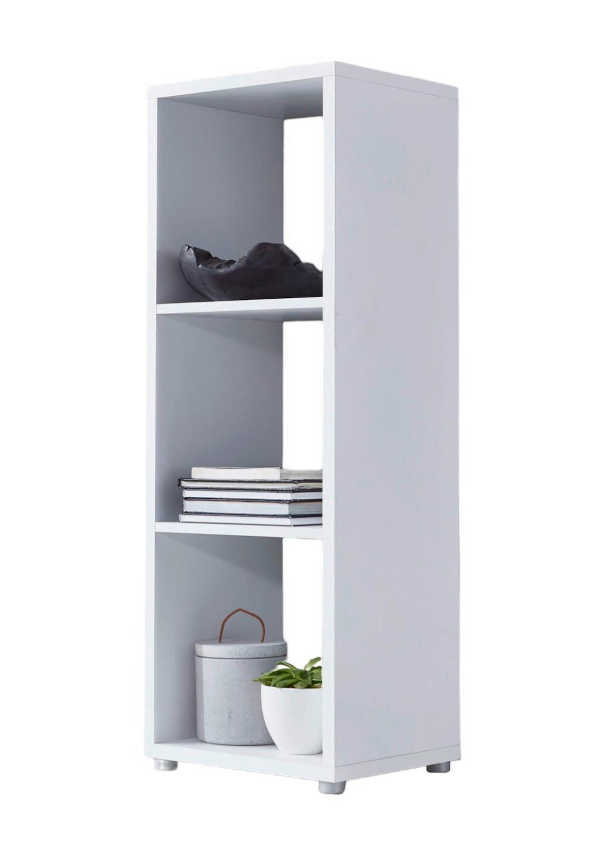 STANDREGAL  37,5/108,5/33 cm Weiß  - Silberfarben/Weiß, MODERN, Holzwerkstoff/Kunststoff (37,5/108,5/33cm) - MID.YOU