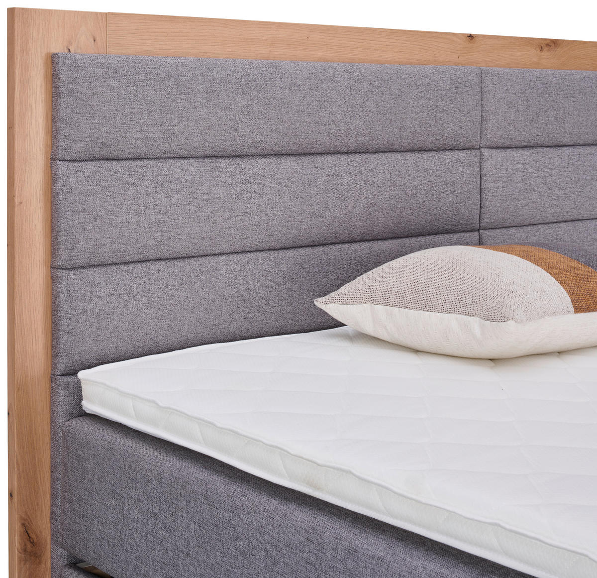 BOXBETT 180/200 cm  in Grau, Eiche Artisan  - Eiche Artisan/Grau, KONVENTIONELL, Holz/Textil (180/200cm) - Carryhome