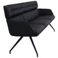 SITZBANK 220/91/70 cm  in Schwarz  - Schwarz, Design, Leder/Metall (220/91/70cm) - Dieter Knoll