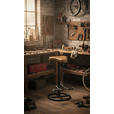 BARHOCKER Echtleder Braun, Schwarz Eisen  - Schwarz/Braun, LIFESTYLE, Leder/Metall (41/77/41cm) - Landscape