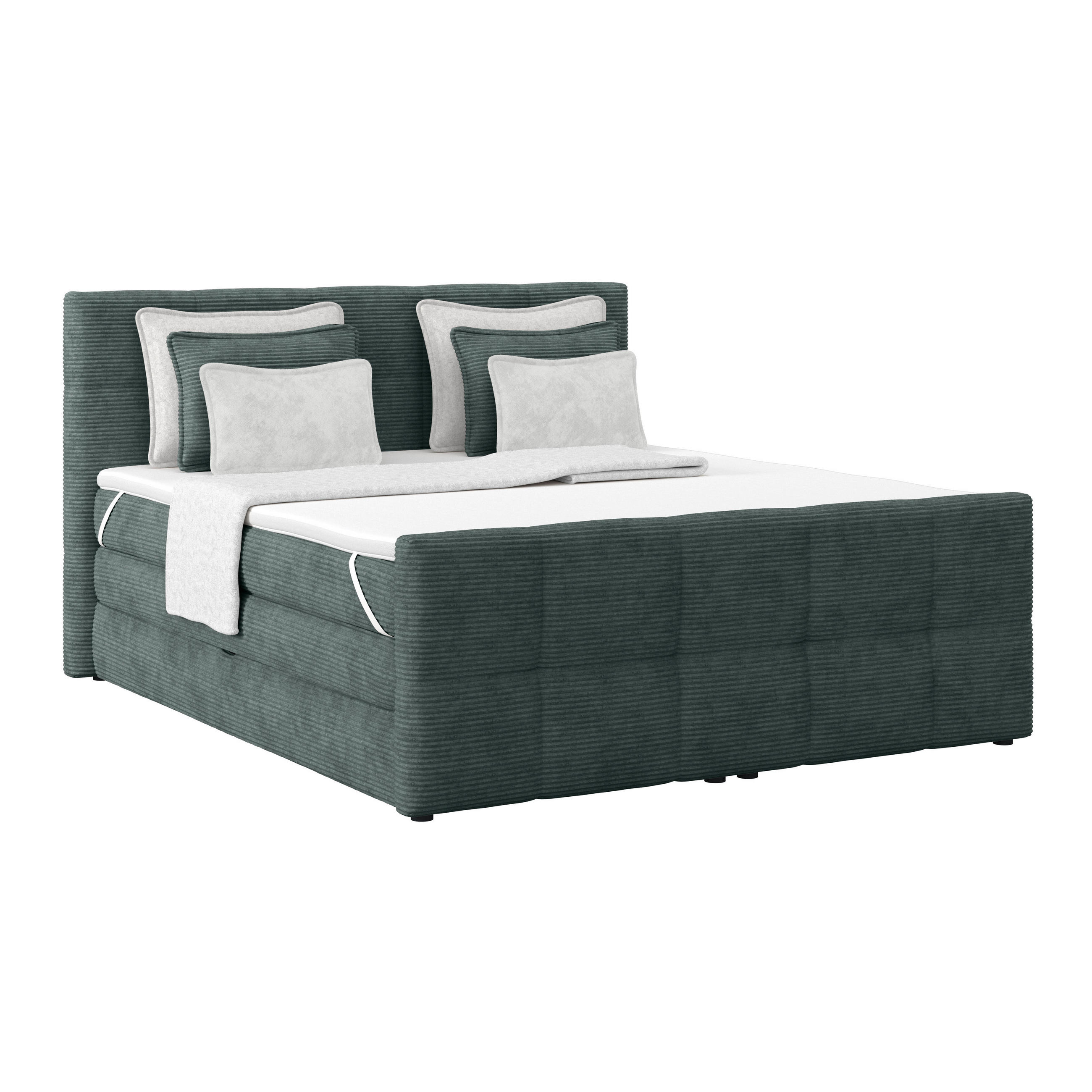 XXXLutz Boxspringbett Blaugrau 160x200 cm