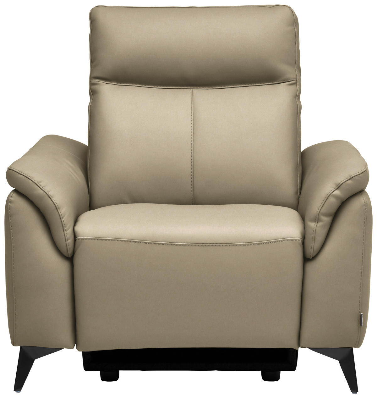 SESSEL in Echtleder Ecru  - Ecru/Schwarz, Design, Leder/Metall (107/105/98cm) - Belluti