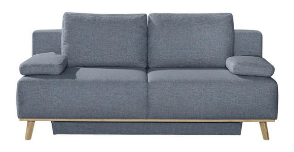 BOXSPRINGSOFA Blau, Grau  - Blau/Grau, Design, Holz/Textil (203/97/107cm) - Dieter Knoll