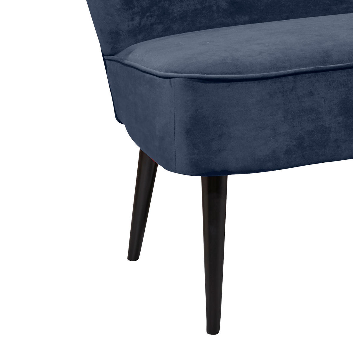 SITZBANK Mikrovelours Blau Holz  - Blau/Schwarz, Trend, Holz/Textil (140/83cm) - MID.YOU