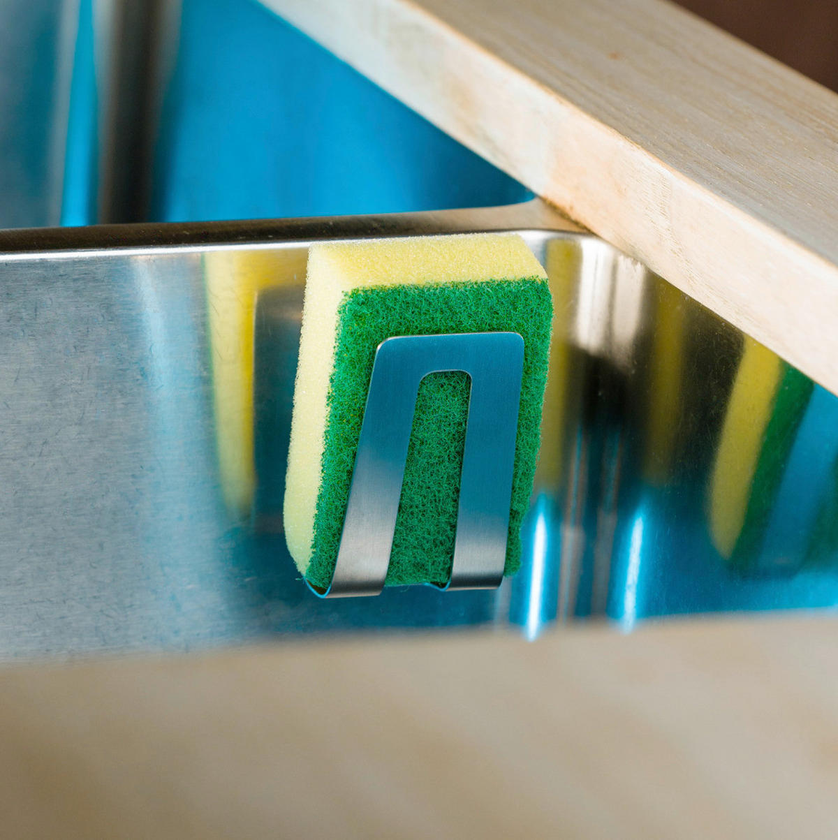 SCHWAMMHALTER  - Edelstahlfarben, Trend, Metall (7/5/7,5cm) - HAPPY SINKS