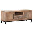 LOWBOARD RIO  in 130/50/40 cm  - Schwarz/Naturfarben, Design, Holz/Metall (130/50/40cm) - Landscape
