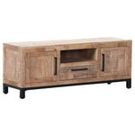 LOWBOARD RIO  in 130/50/40 cm  - Schwarz/Naturfarben, Design, Holz/Metall (130/50/40cm) - Landscape