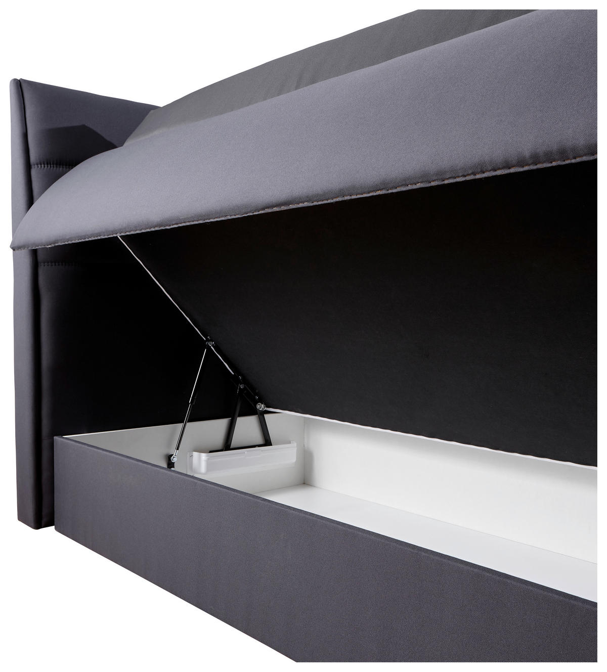 BOXSPRINGBETT 160/200 cm  in Anthrazit  - Wengefarben/Anthrazit, Konventionell, Holz/Textil (160/200cm) - Xora