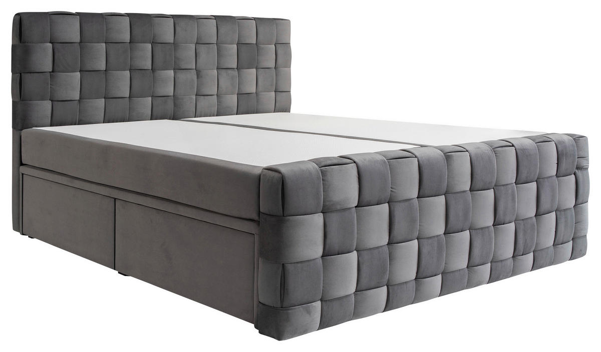 BOXBETT 140/200 cm  in Graphitfarben  - Graphitfarben, MODERN, Textil (140/200cm) - Livetastic