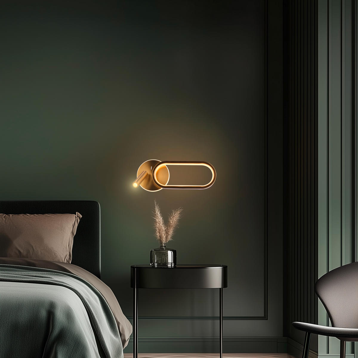 LED-WANDLEUCHTE 35/6.5/15 cm   - Goldfarben/Weiß, KONVENTIONELL, Kunststoff/Metall (35/6.5/15cm)