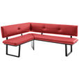 ECKBANK 150/190 cm  in Rot  - Rot/Schwarz, MODERN, Textil/Metall (150/190cm) - Cantus