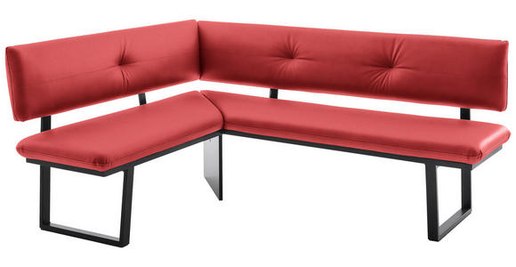 ECKBANK 150/190 cm in Rot - Rot/Schwarz, MODERN, Textil/Metall (150/190cm) - Cantus
