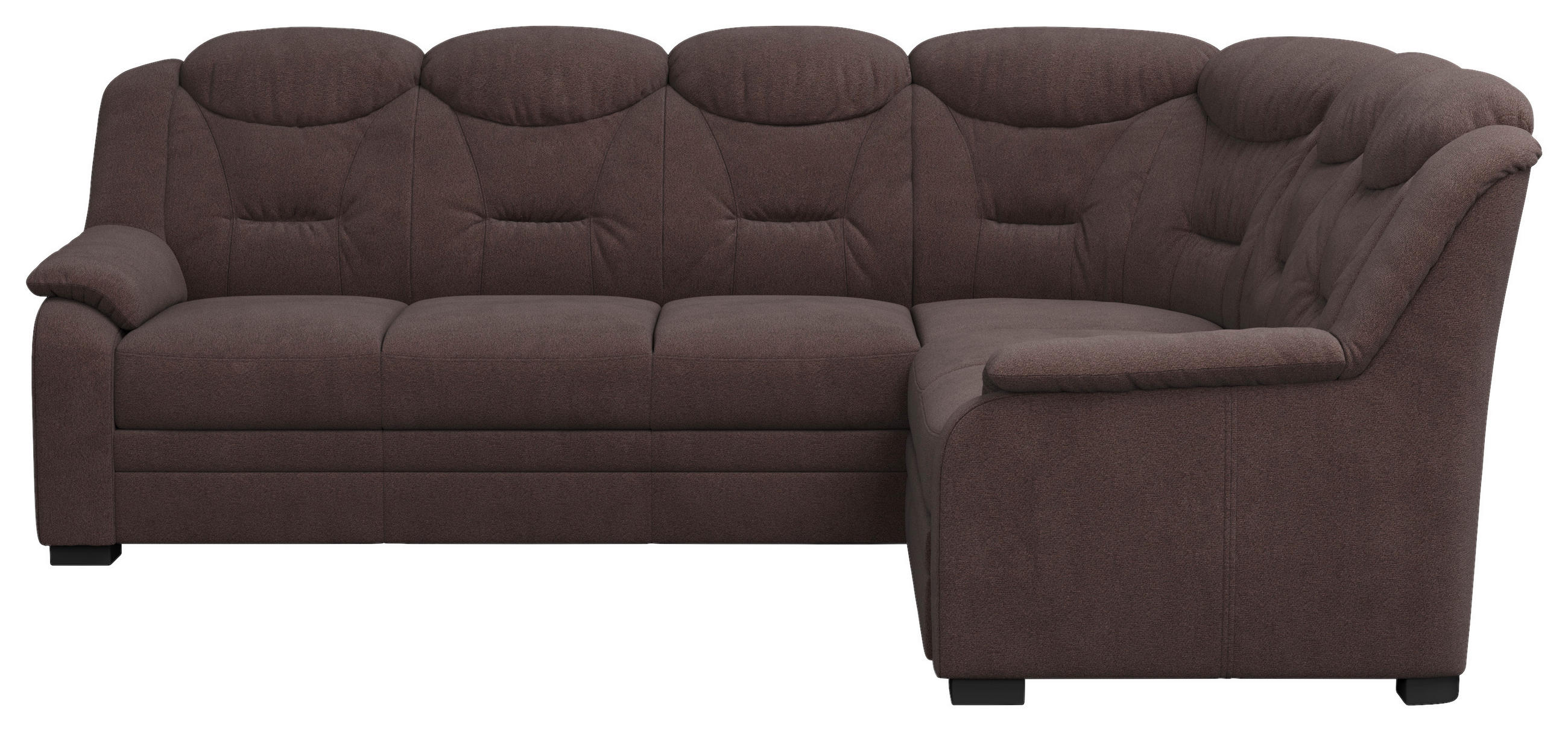 ECKSOFA Braun Chenille Bettkasten, Rücken echt  - Schwarz/Braun, Basics, Kunststoff/Textil (263/211cm) - MID.YOU