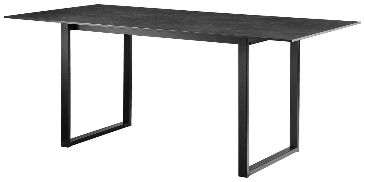 ESSTISCH in Metall, Keramik 180/90/75 cm  - Schwarz/Grau, Design, Keramik/Metall (180/90/75cm) - Boxxx